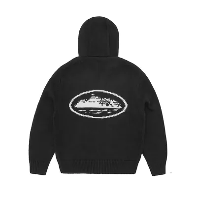 ALCATRAZ HEAVY KNIT ZIP HOODIE [BLACK]