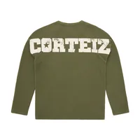 STAR RAGLAN WAFFLE THERMAL [OLIVE], front view (1 of 3)