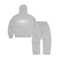 ISLAND PUFF PRINT TRACKSUIT [HEATHER GREY], back view (2 of 3)