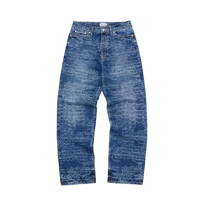 HANDWRITTEN BAGGY JEANS [MIDWASH INDIGO], front view (1 of 4)
