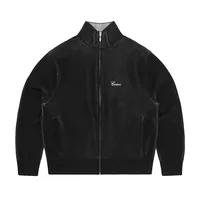 2 TONE RIBBED KNIT ZIP UP [BLACK], front view (1 of 4)