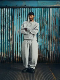 HMP OPEN HEM SWEATPANT [HEATHER GREY], side view (3 of 4)