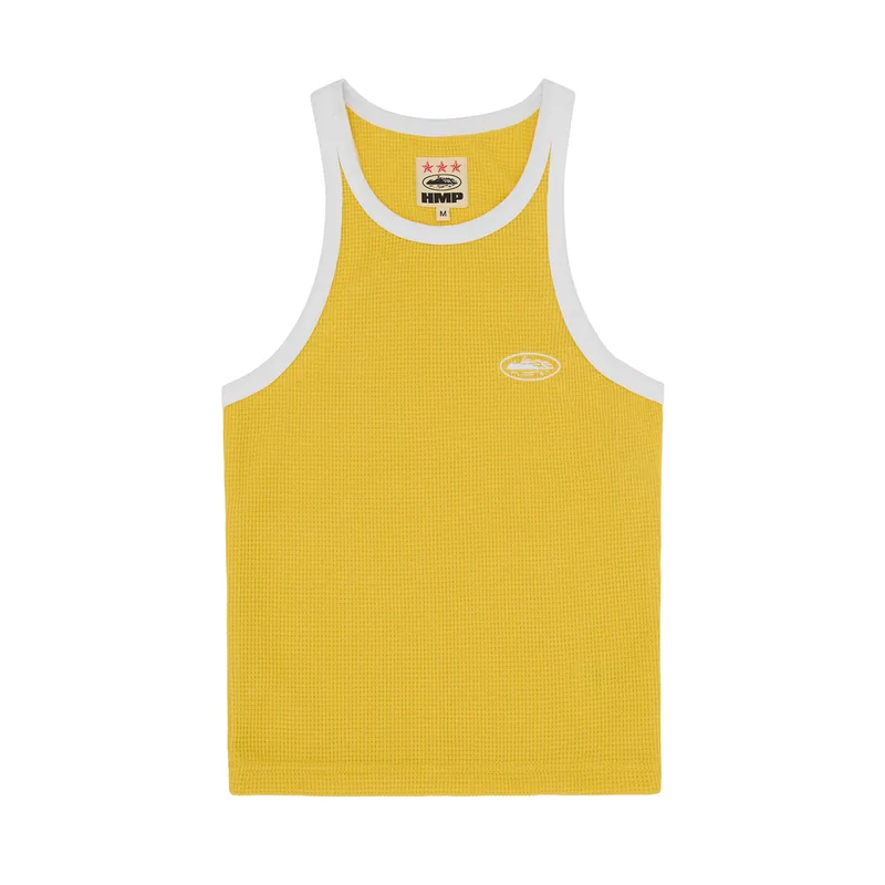 WOMENS CLASSIC TANK TOP [YELLOW/WHITE], front view (1 of 3)