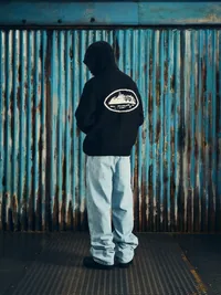 ALCATRAZ HEAVY KNIT ZIP HOODIE [BLACK], side view (3 of 3)