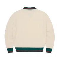 GIANNI KNIT POLO SWEATER [CREAM], back view (2 of 3)