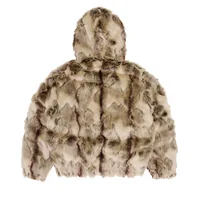 PELT HOODED FUR JACKET [FAWN], back view (2 of 4)