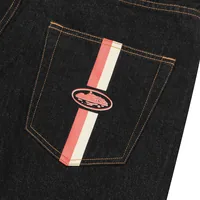 DUAL STRIPE DENIM SHORT [WASHED BLACK], side view (3 of 3)