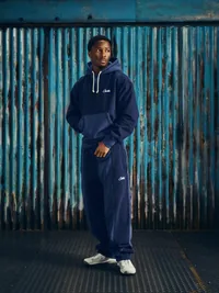 HMP CONTRAST OPEN HEM SWEATPANT [NAVY], side view (3 of 4)