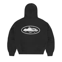 ISLAND PUFF PRINT ZIP HOODIE [BLACK], back view (2 of 4)