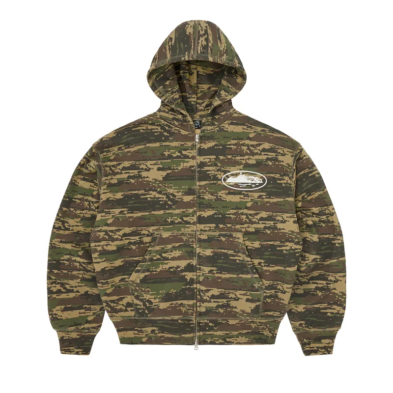 ISLAND PUFF PRINT ZIP HOODIE [DIGI CAMO], front view (1 of 4)