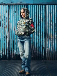 EMBLEM RIPSTOP JACKET [WOODLAND CAMO], styling shot (6 of 6)