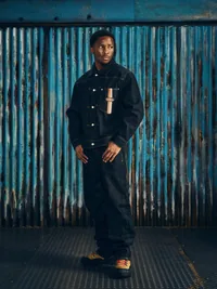 DUAL STRIPE DENIM JACKET [WASHED BLACK], detail (4 of 5)