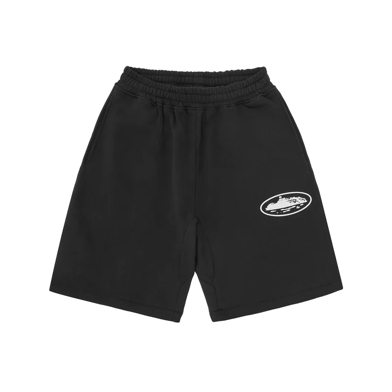 ISLAND PUFF PRINT SWEATSHORT [BLACK], front view (1 of 3)