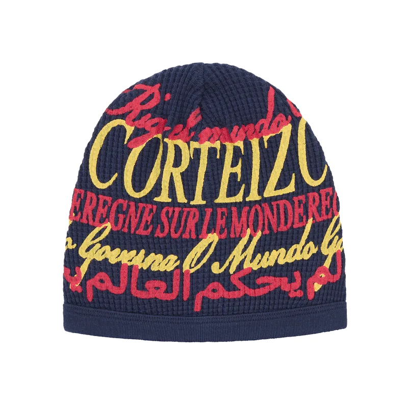 WORLDWIDE WAFFLE BEANIE [NAVY], front view (1 of 2)