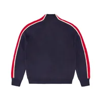 MULTI STRIPE KNIT ZIP UP [NAVY], back view (2 of 3)