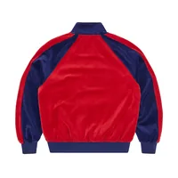 PISTA VELOUR TRACK JACKET [NAVY/RED], back view (2 of 5)