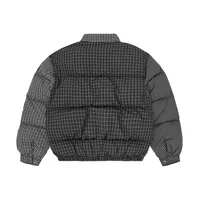 COLLAR BOLO DOWN JACKET [BLACK PLAID], back view (2 of 4)