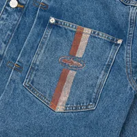 DUAL STRIPE DENIM JACKET [MIDWASH], side view (3 of 3)
