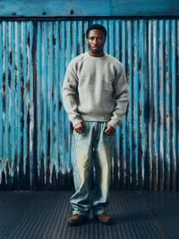 SCRIPT POCKET KNIT SWEATER [OATMEAL], detail (4 of 4)