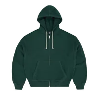 LUNDUN STITCH ZIP HOODIE [FOREST / YELLOW], back view (2 of 7)