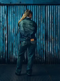 ALWEIZ DENIM JACKET [VINTAGE INDIGO] — close-up (5 of 5)