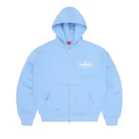 ISLAND PUFF PRINT ZIP HOODIE [BABY BLUE] — front view (1 of 3)