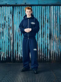 ISLAND PUFF PRINT ZIP HOODIE [NAVY], detail (4 of 4)