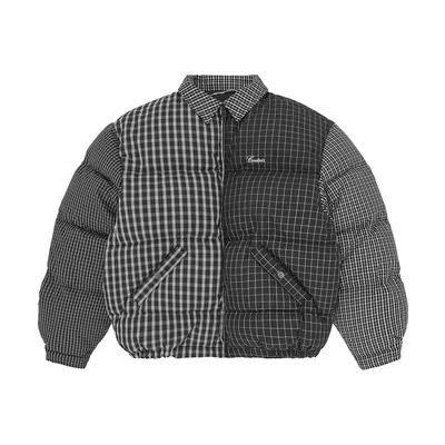 COLLAR BOLO DOWN JACKET [BLACK PLAID]
