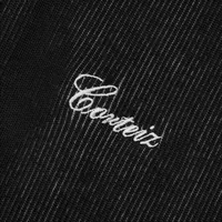 2 TONE RIBBED KNIT ZIP UP [BLACK], side view (3 of 4)