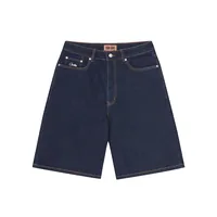 DUAL STRIPE DENIM SHORT [WASHED INDIGO], back view (2 of 3)