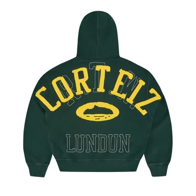 LUNDUN STITCH ZIP HOODIE [FOREST / YELLOW]