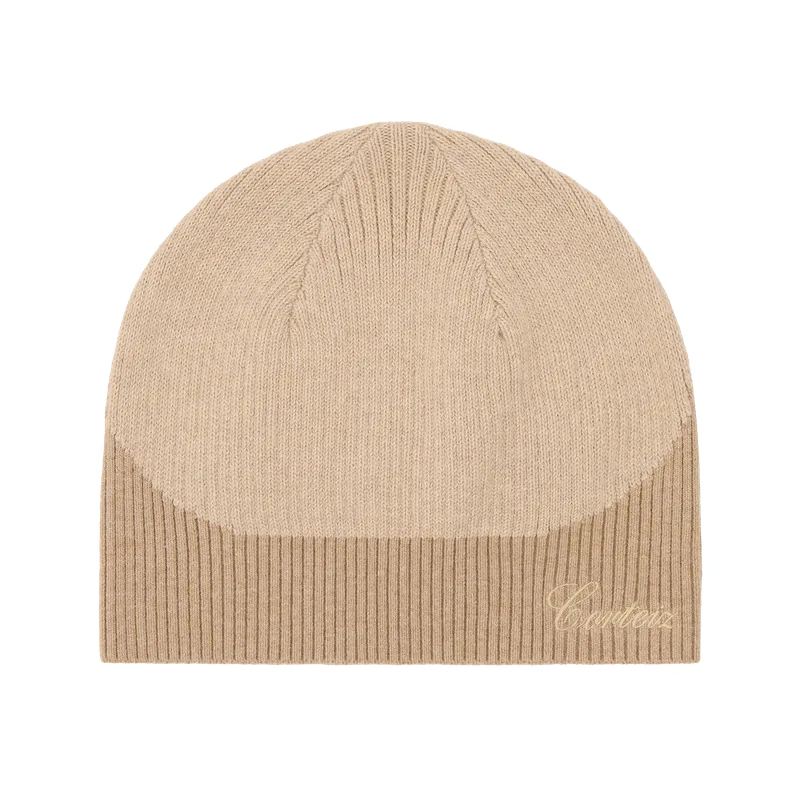 VVS RIB KNIT BEANIE [NATURAL], front view (1 of 4)