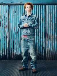 STITCH DOWN BAGGY JEANS [FADED INDIGO], detail (4 of 7)