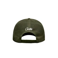 ISLAND PUFF PRINT TRUCKER HAT [OLIVE], back view (2 of 2)