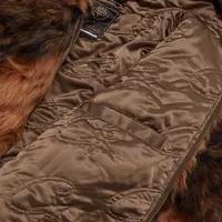 DIAMOND HOODED FUR JACKET [BROWN], side view (3 of 5)
