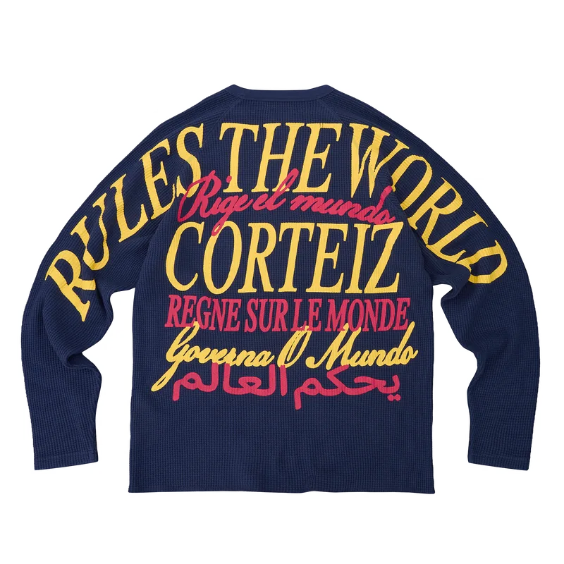 WORLDWIDE WAFFLE THERMAL [NAVY], front view (1 of 5)