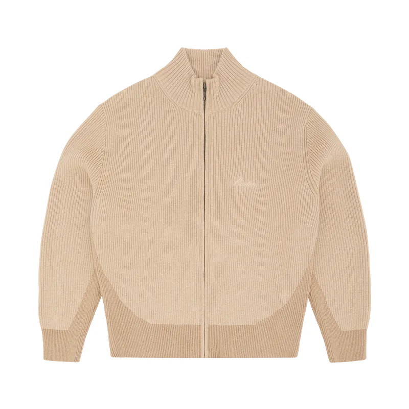 VVS RIB KNIT ZIP UP [NATURAL], front view (1 of 5)
