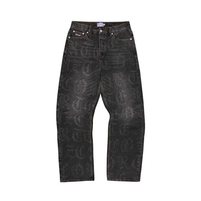 OLD ENGLISH BAGGY JEANS [BLACK WASH]