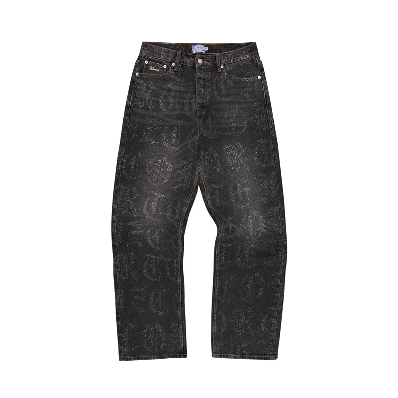 OLD ENGLISH BAGGY JEANS [BLACK WASH] — front view (1 of 3)