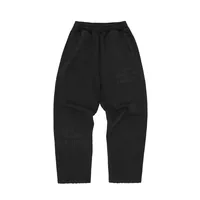 HMP STENCIL OPEN HEM SWEATPANT [BLACK OVERDYE], front view (1 of 4)