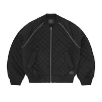 QUILTED EXCHANGE BOMBER [BLACK], front view (1 of 6)