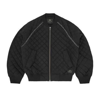 QUILTED EXCHANGE BOMBER [BLACK]
