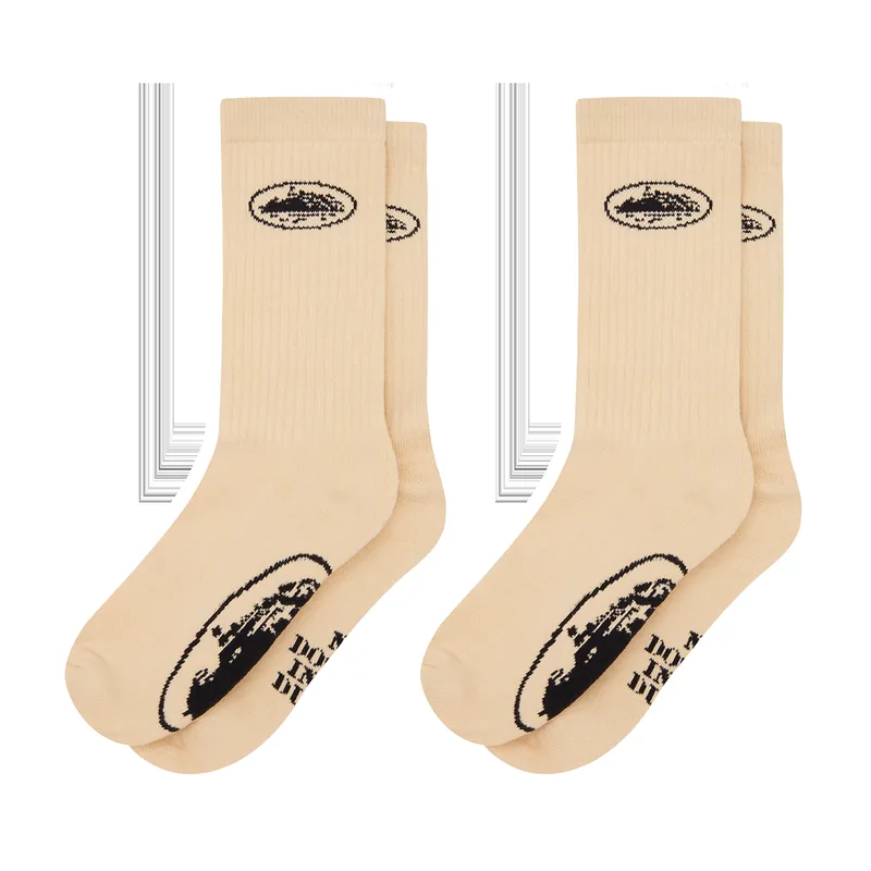 CREME ALCATRAZ SOCKS [2 PACK], front view (1 of 2)
