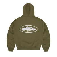 ISLAND PUFF PRINT ZIP HOODIE [OLIVE], back view (2 of 2)