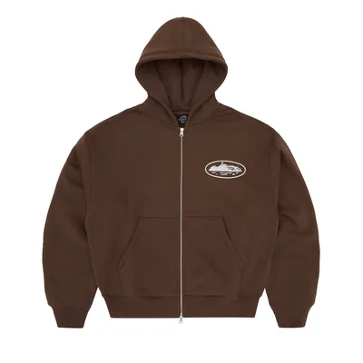 ISLAND PUFF PRINT ZIP HOODIE [BROWN]