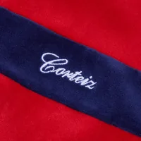 PISTA VELOUR TRACK JACKET [NAVY/RED], side view (3 of 5)