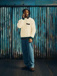 GIANNI KNIT POLO SWEATER [CREAM], side view (3 of 3)