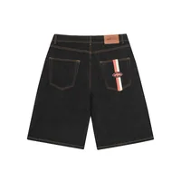 DUAL STRIPE DENIM SHORT [WASHED BLACK], front view (1 of 3)