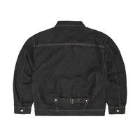 DUAL STRIPE DENIM JACKET [WASHED BLACK], back view (2 of 5)