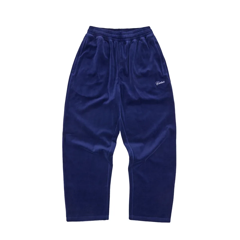 PISTA VELOUR TRACK PANT [NAVY], front view (1 of 4)